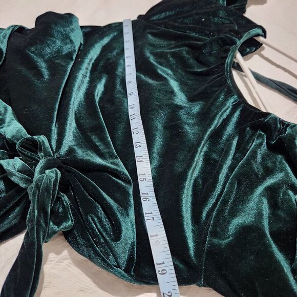 Draper James Dress For Women Size Medium Velvet Green Lined Pockets B7 - Picture 9 of 14